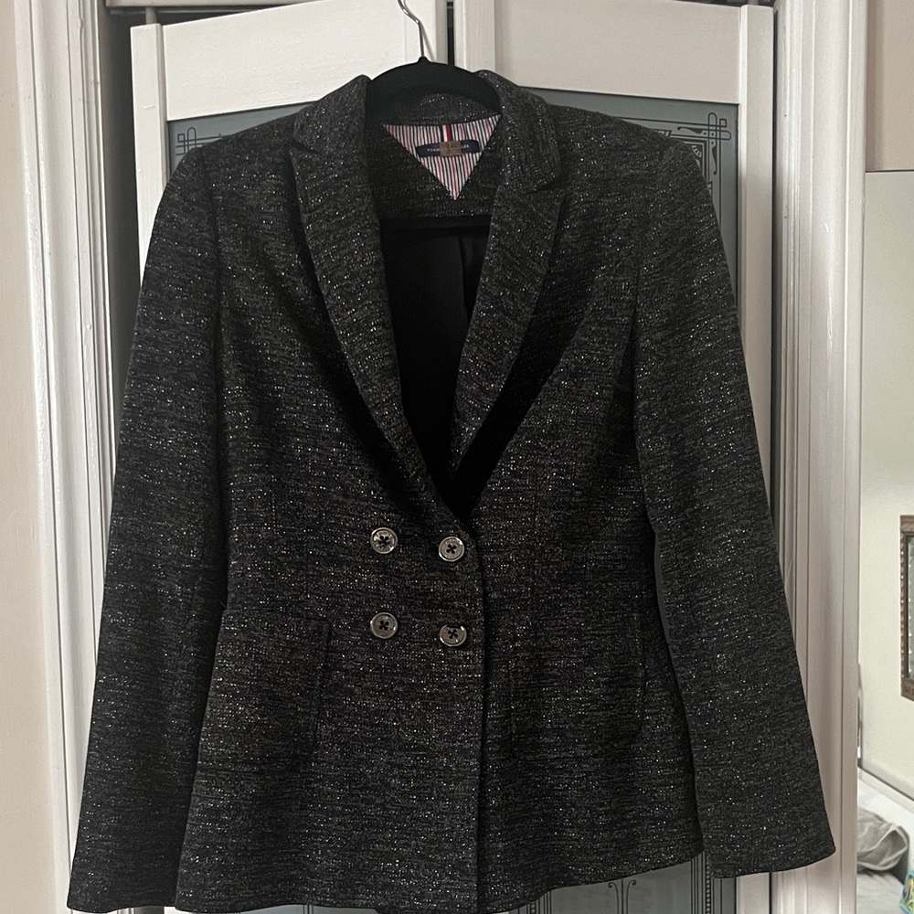 Tommy Hilfiger Charcoal Double-Breasted Blazer